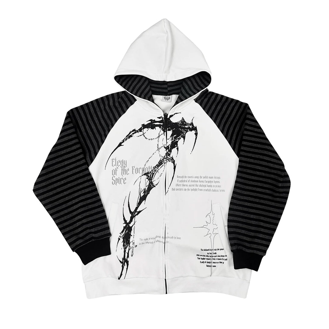 Subculture Hooded Scythe Print Coat, Side Pocket (2XL L M XL) 45269:844182