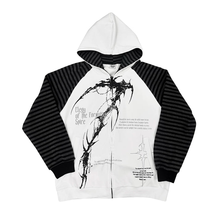 Subculture Hooded Scythe Print Coat, Side Pocket (2XL L M XL) 45269:844182