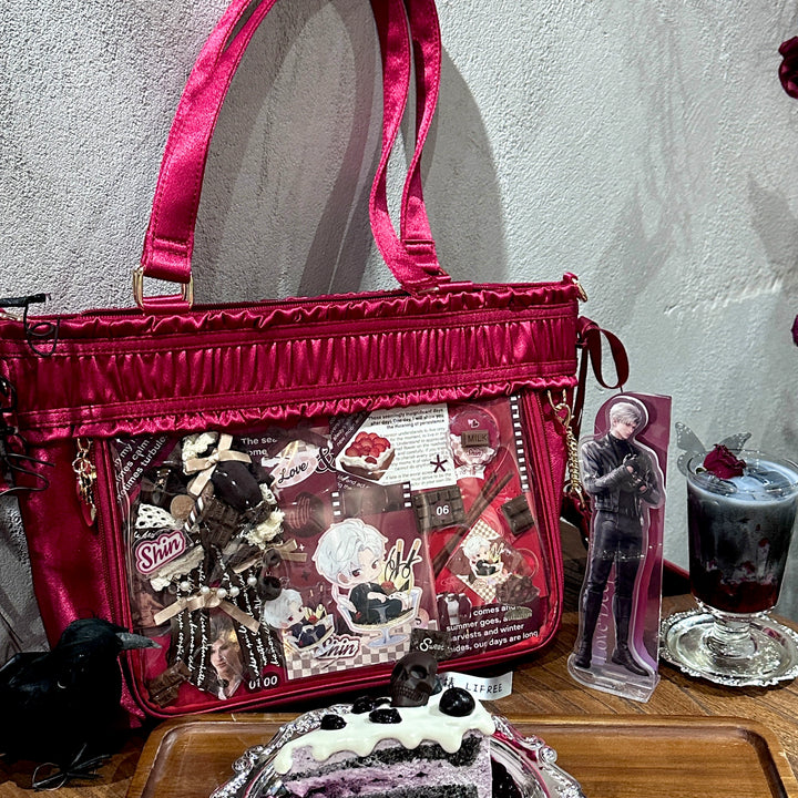 Lolita Itabag Ribbon Itabag Large Capacity Handbag Crossbody Bag (Red) 41754:712886