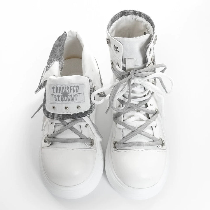 Subculture Platform Canvas Shoes, Foldable Collar (35 36 37 38 39 40 41) 45354:845106
