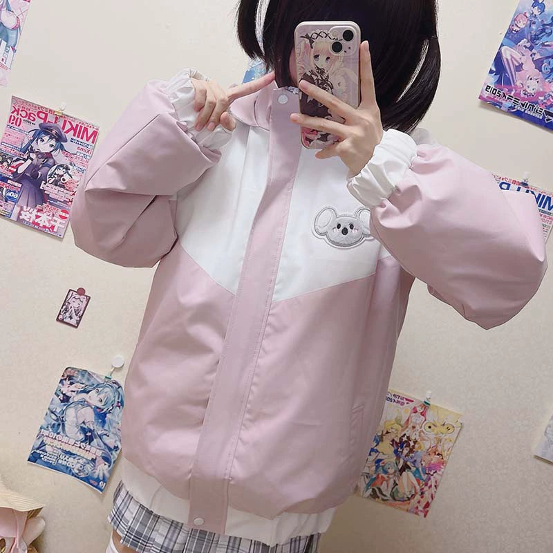 Plus Size Kawaii Coat Detachable Inner Jacket Pink Hoodie (L M S XL XS XXL) 39664:637002