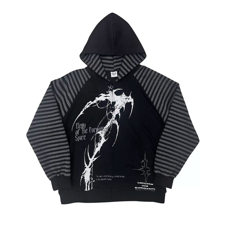 Subculture Hooded Scythe Print Coat, Side Pocket (2XL L M XL) 45269:844174