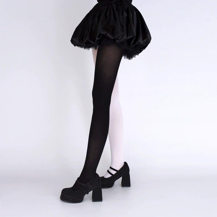 Y2K Style Velvet Pantyhose, Bold Color Contrast 43756:784637