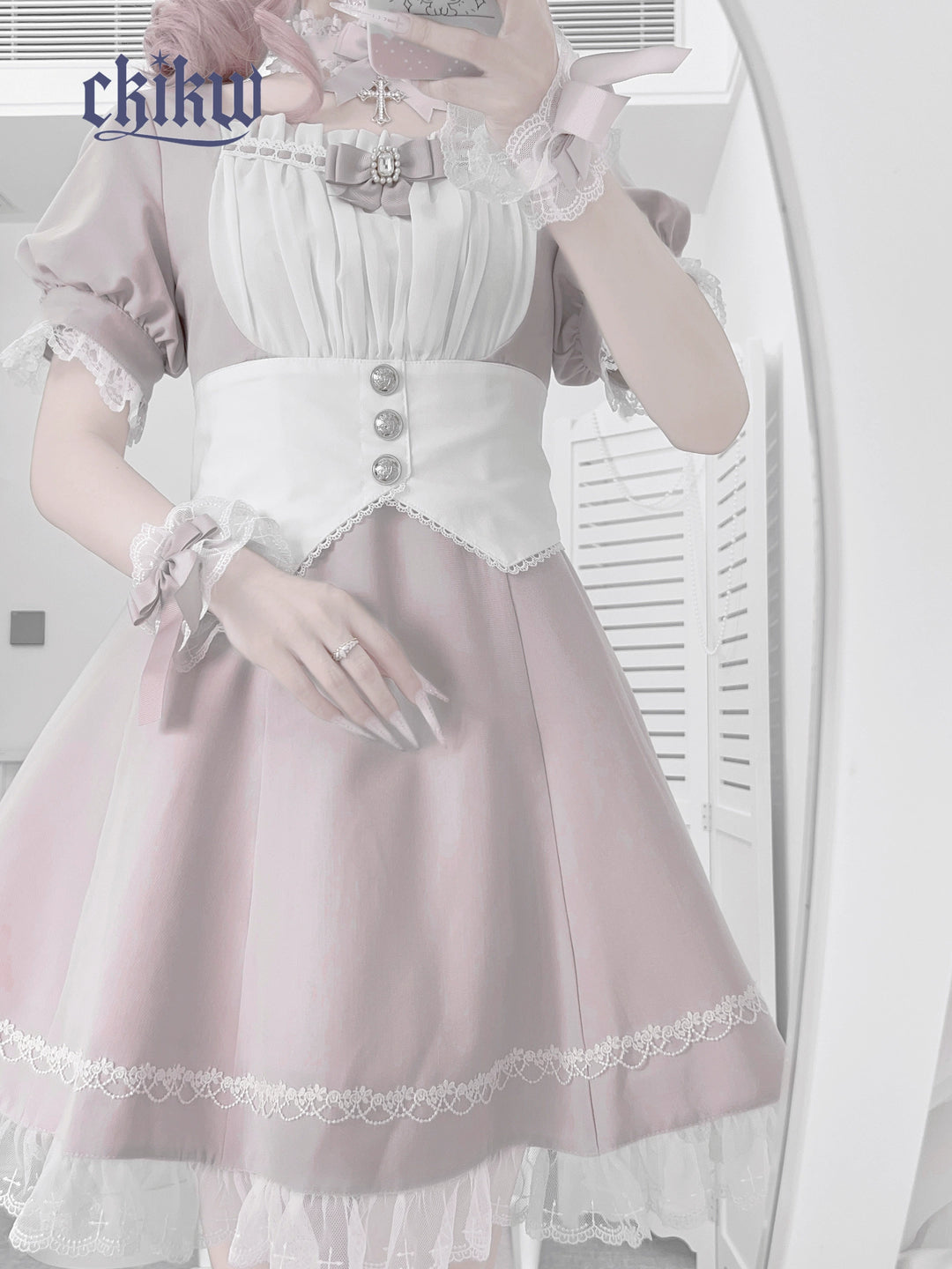 Maid Style Jirai Kei Dress Outfit, Macthing Accessories 43681:782695