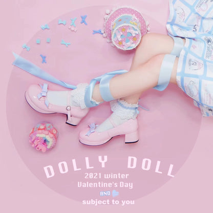 Lolita Shoes High Heels With Bowknot Shallow Mouth Shoes (Pink / 34 35 36 37 38 39 40 41) 37026:556872