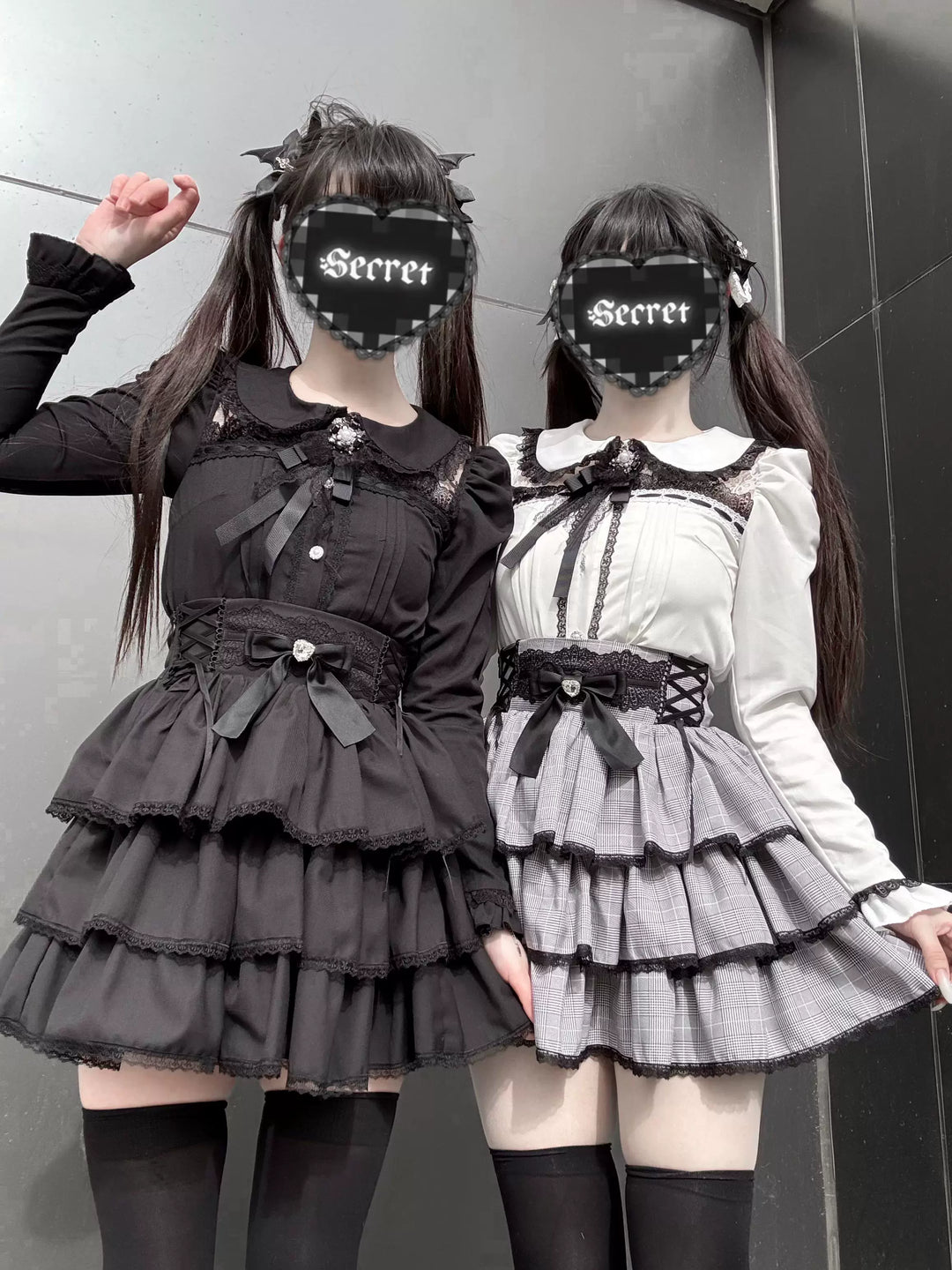 Jirai Kei Peter Pan Collar Blouse & Skirt Set 45007:834497