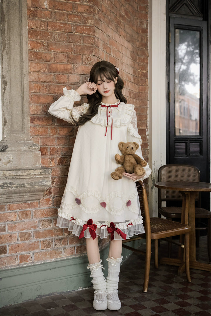 A-Line Daily Lolita OP Dress, Strawberry Accents 44324:805695