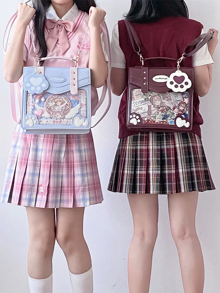 Cat Paw Ita Bag, Backpack with Clear Window 45421:848424