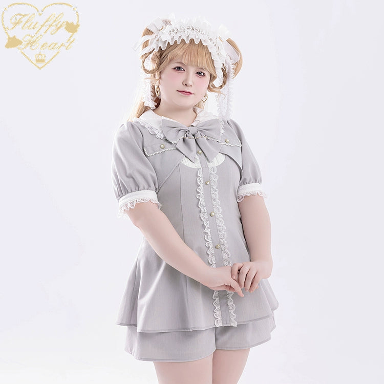 Jirai Kei Dress Set Short Sleeve Two-Piece Set 38872:606662