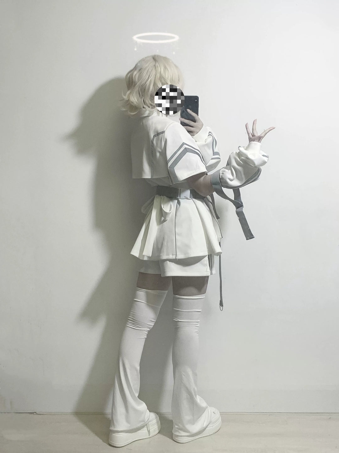 Cyberpunk Reflective Shorts Outfit, Waist Bag 43734:784971