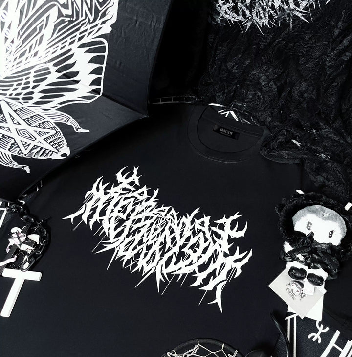 Gothic Cotton T-Shirt, Street-Style Print (L S) 44219:816365