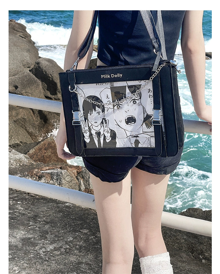 Square Crossbody Itabag, Detachable Chain 43234:779485