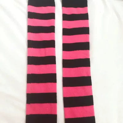 Punk Knee-High Striped Socks, Multiple Colors 45199:839669