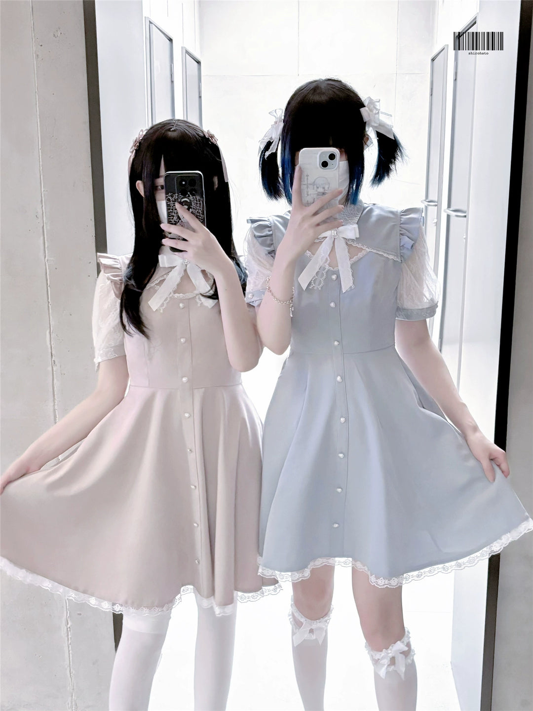 Jirai Kei Dress Lace Collar Dress Short sleeve Dress Honey Wardrobe