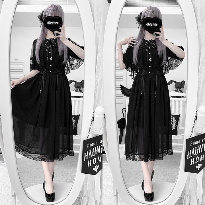 Ankle-length Seiso Kei Dress, Cape Design 43786:785325