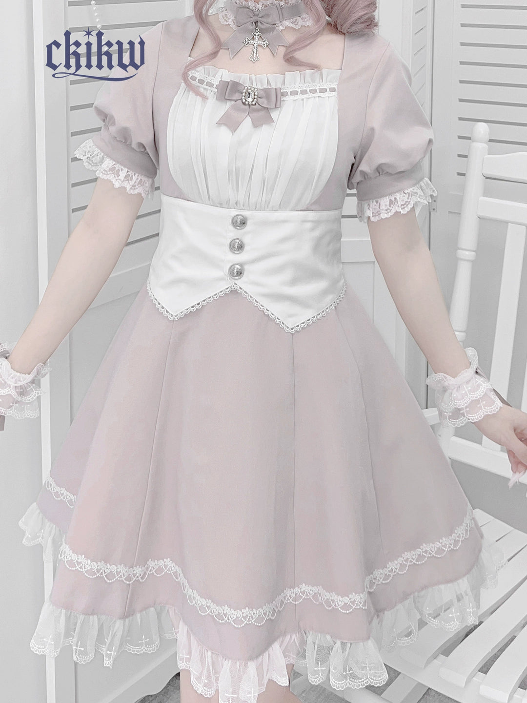 Maid Style Jirai Kei Dress Outfit, Macthing Accessories 43681:782694