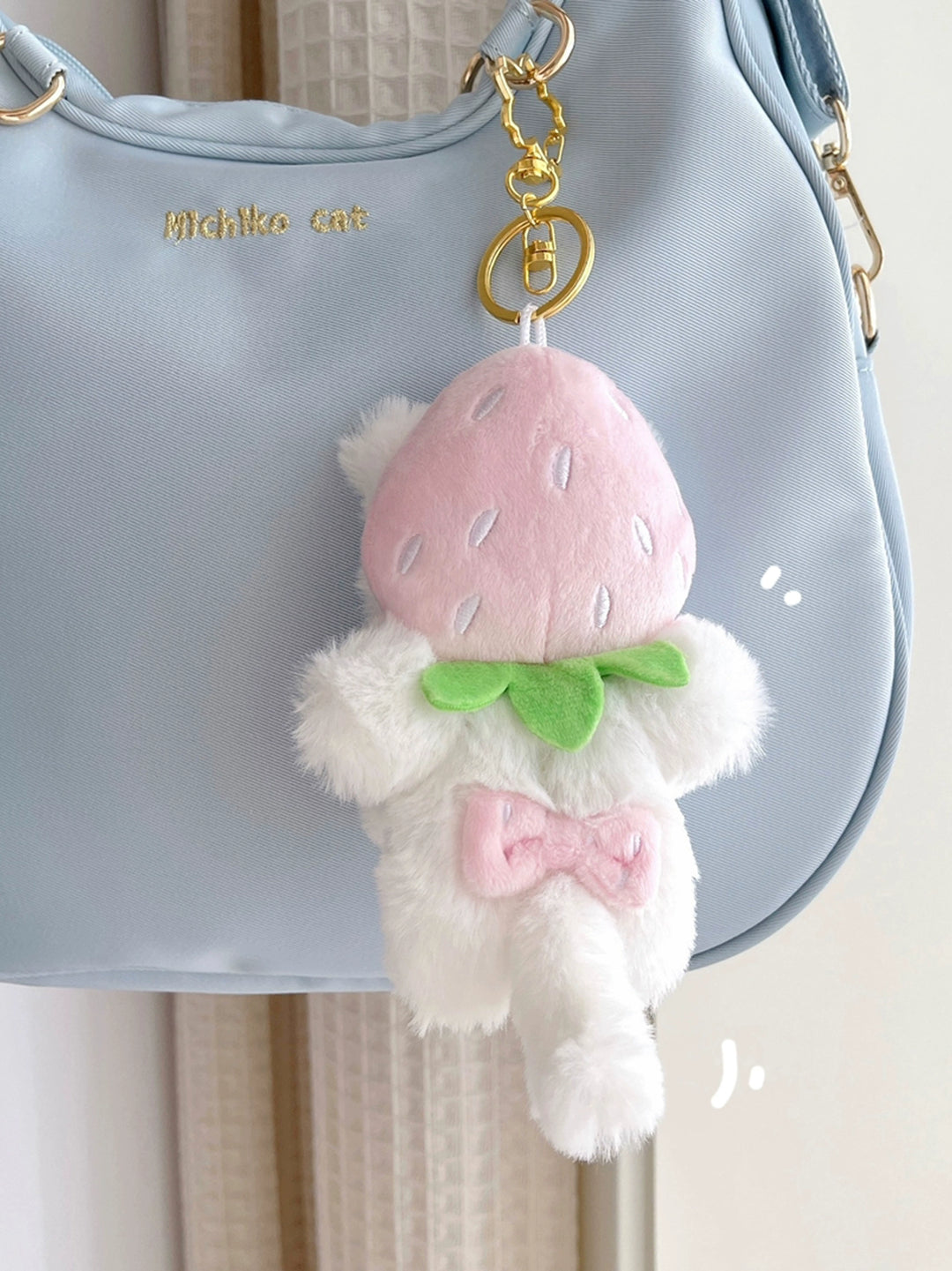 Kawaii Fashion Strawberry Kitten Keychain Plush Doll 21898:331788 21898:331788