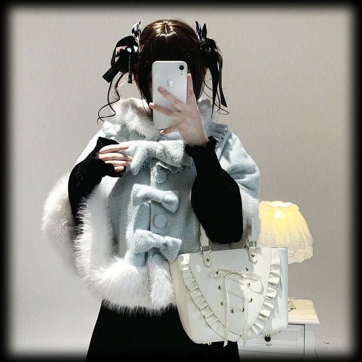 Cat-Ear Hooded Cape, Detachable Bows 44472:810569