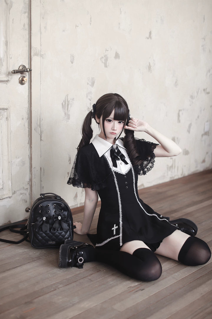 Jirai Kei Dress Set, Built-In Shawl 45104:834985