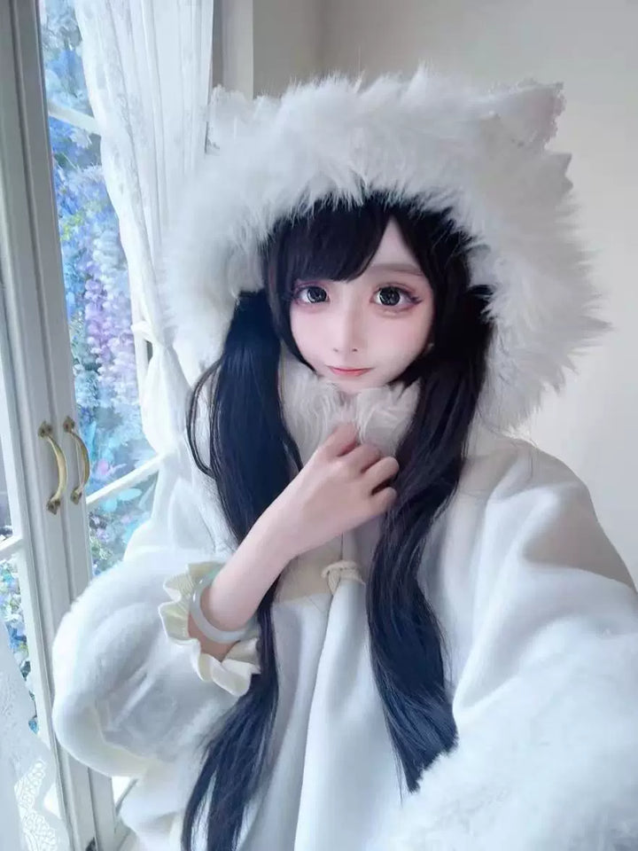 Jirai Kei Cape, Ear-Accented Hood and Toggle Buttons 44513:816775