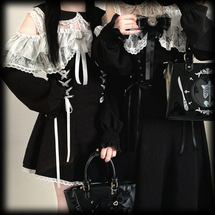 Elegant Long Open-Shoulder Dress, Subtle Floral Pattern 44473:809647