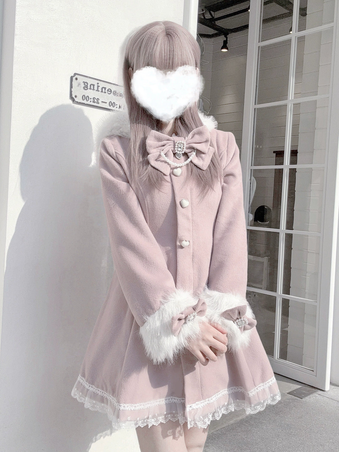Ryousangata Pink Coat, Removable Bunny Ear Hood 44012:793123