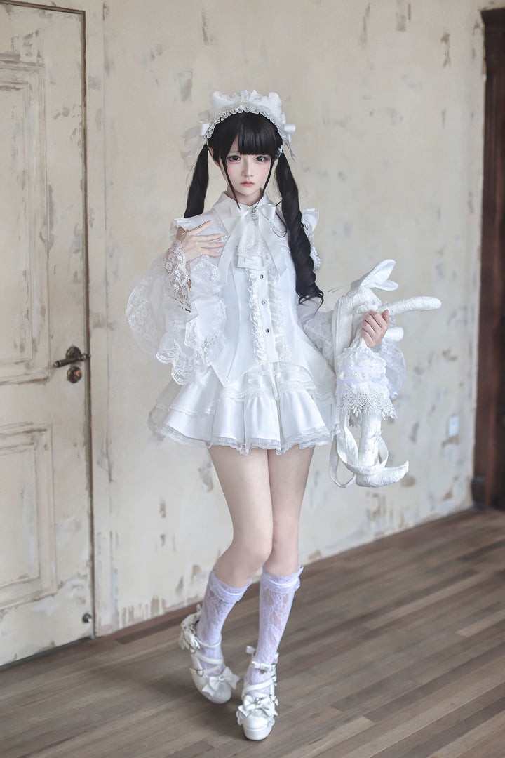 Subculture Hime Sleeve Blouse, Lace Skirt Set 45625:858374