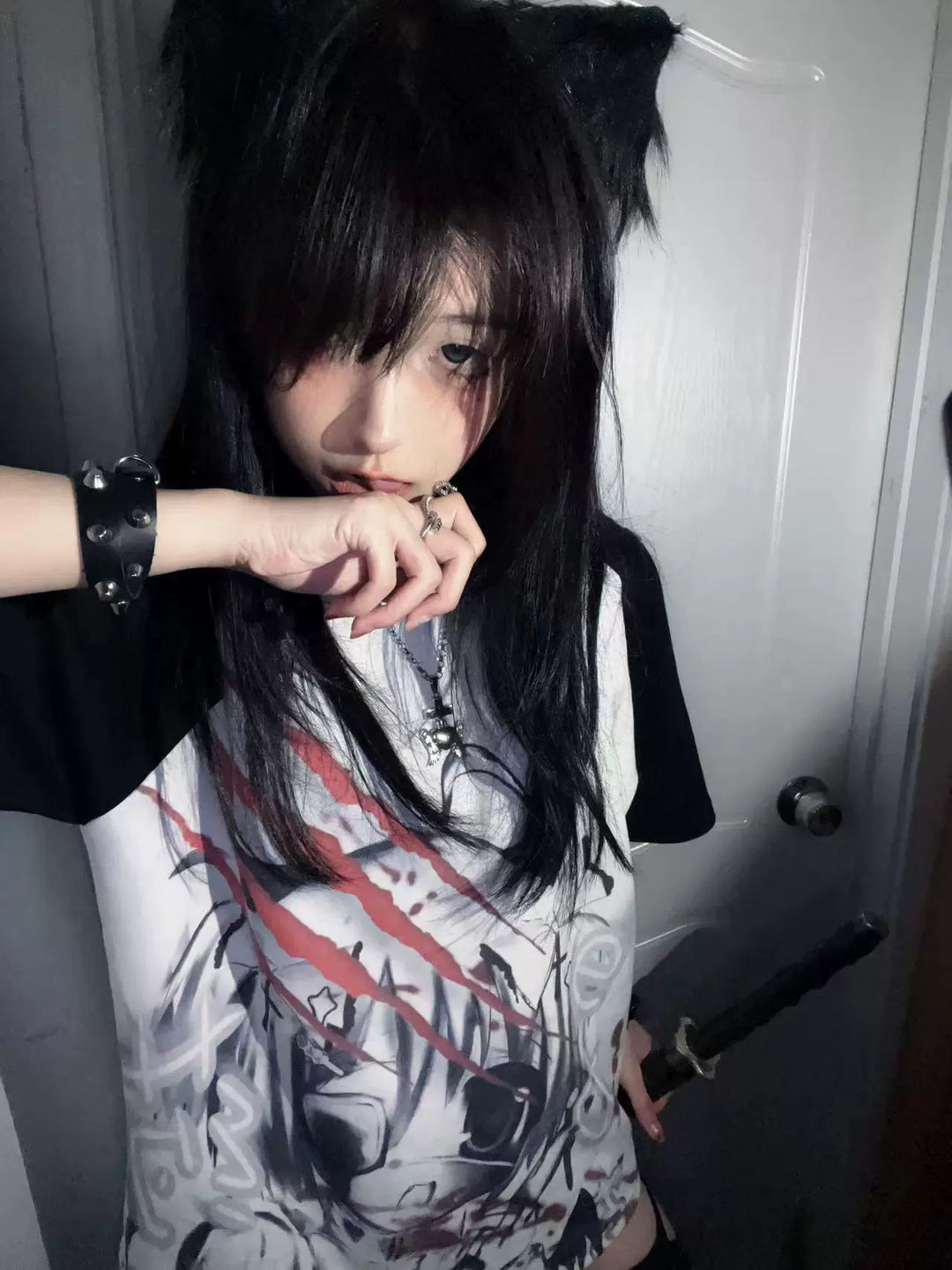 Gothic T-shirt Subculture Reglan Sleeve T-shirt Summer Top 37712:584270