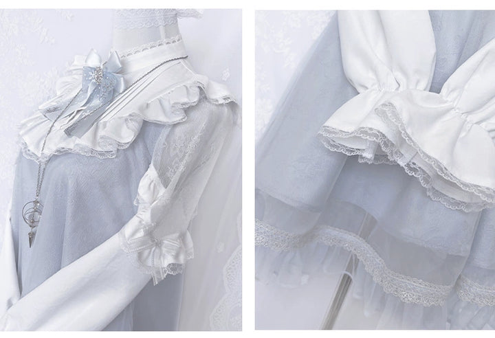 A-line Tenshi Kaiwai Dress, Lace Shoulder 43690:783183