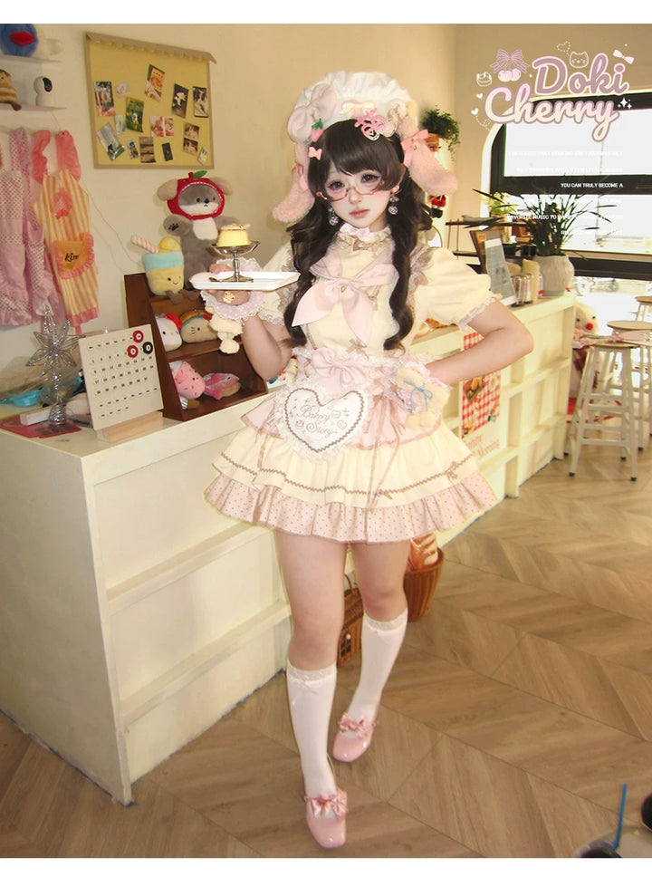 Kawaii Lolita Baker-Inspired Blouse, Suspender Skirt 44466:809168