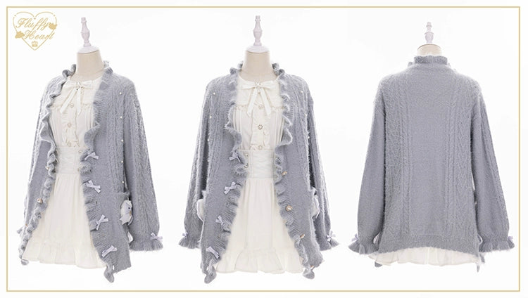 Jirai Kei Cardigan Faux Fur Sweater Long Version Top 40662:672042