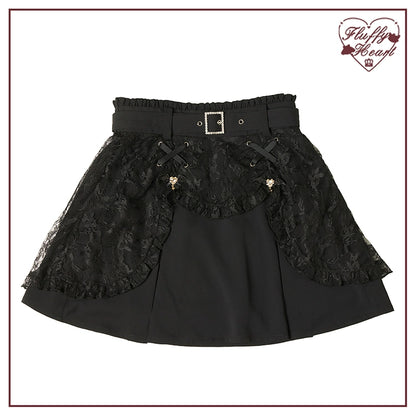 Jirai Kei Black Purple Skirt With Double Layer (L S) 21940:350884