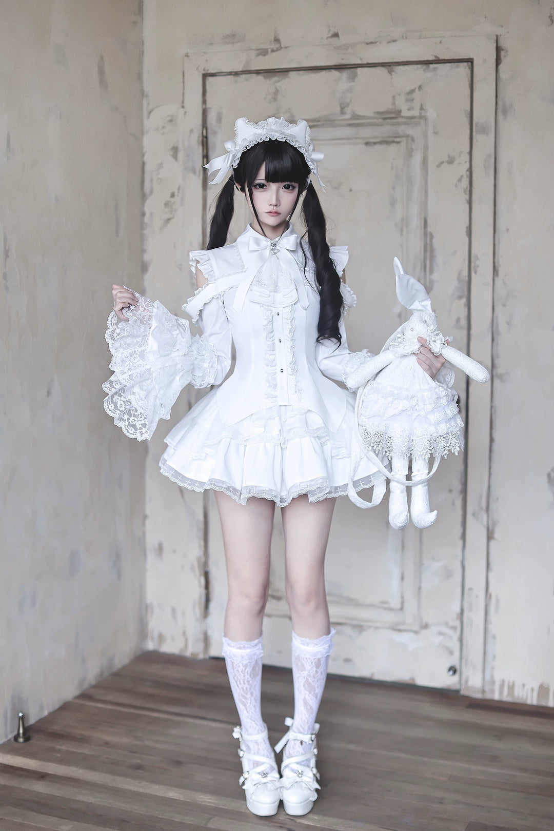 Subculture Hime Sleeve Blouse, Lace Skirt Set 45625:858378