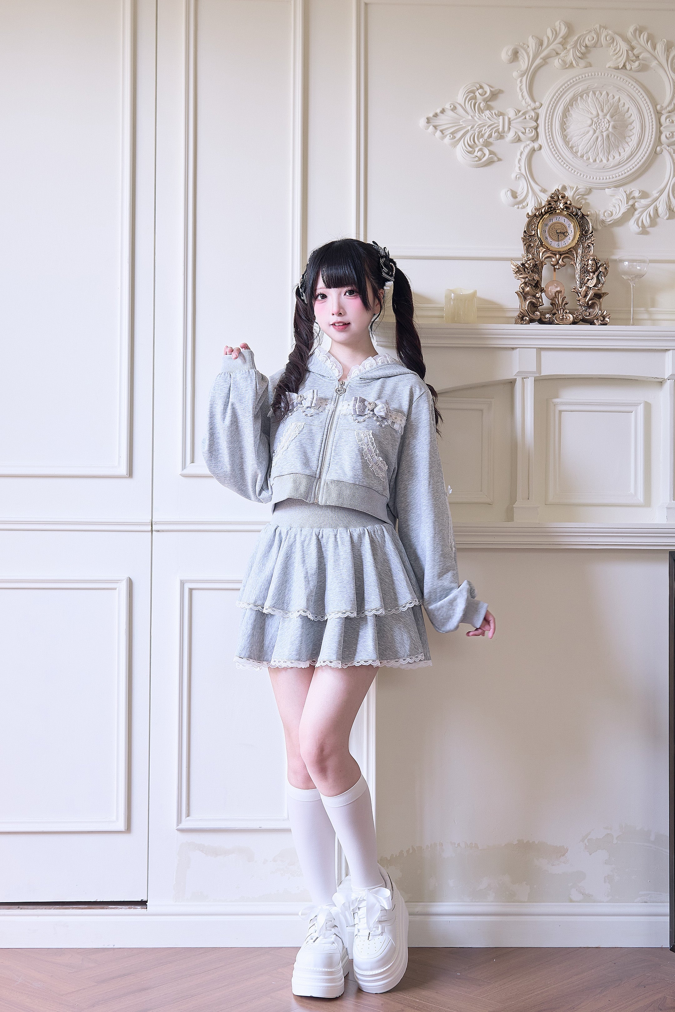 andwang Kirakira hoodie・skirt・pants Andwang Kirakira Hoodie Skirt Set in Black Other