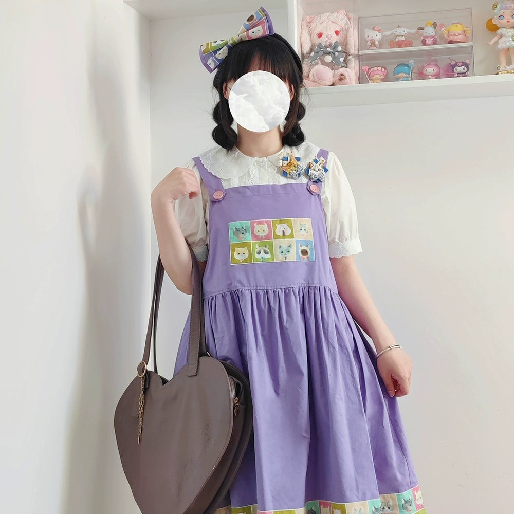 Kawaii Blue Purple Dress Summer Maxi Dress 22666:345090 22666:345090