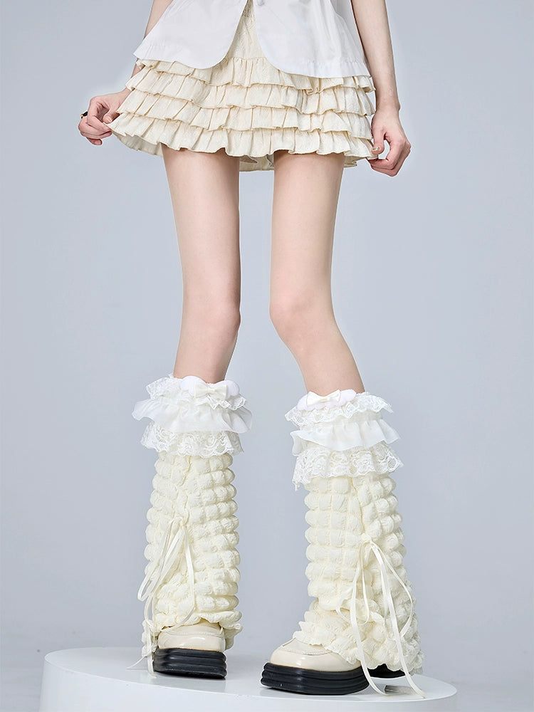 Lolita Sock Leg Covers Calf Socks With Bows 36534:536120