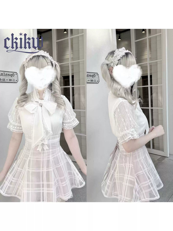 Lightweight Seiso Kei Blouse, Sheer Shoulders 43723:783775