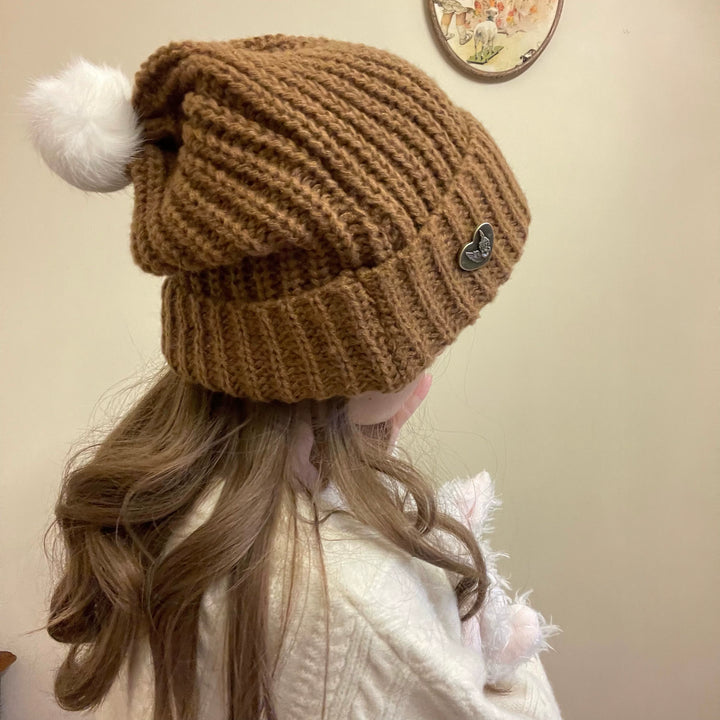 Warm Knitted Hat Thick Woolen Cap Winter Cold Hat 39338:620326