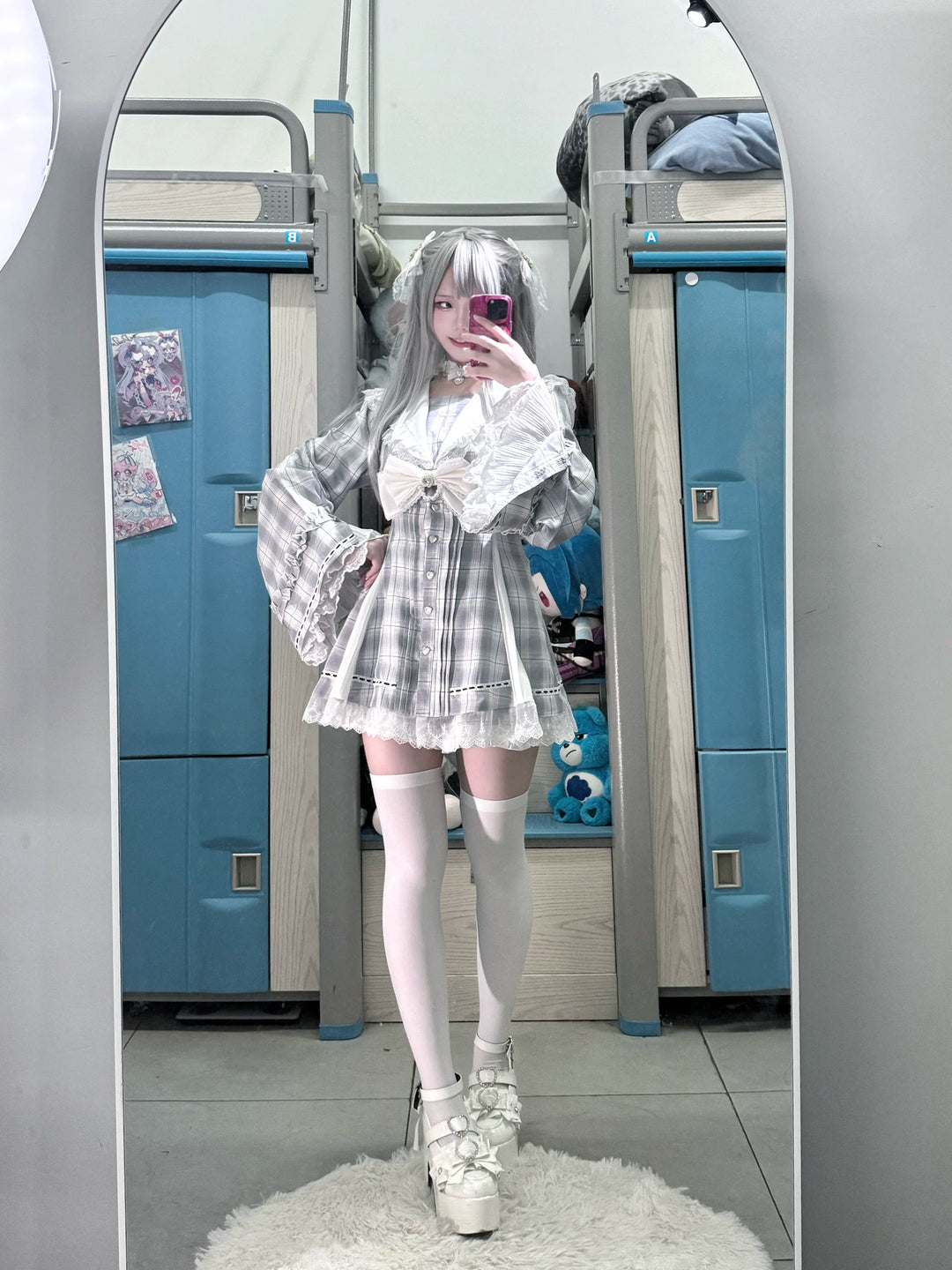 Jirai Kei Hime Sleeves Dress, Pocketed Shorts 44215:818978