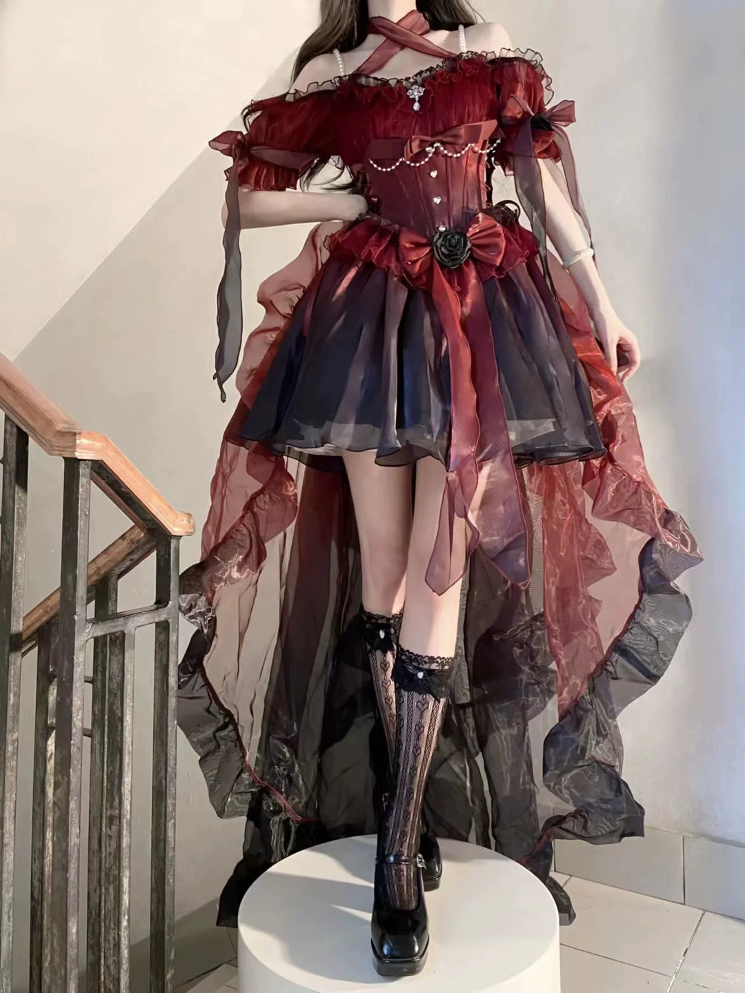 Gothic Fairy Prom Dress Elegant Lolita Gradient Corset Gown – Honey Wardrobe Gothic Fairy Prom Dress Elegant Lolita Gradient Corset Gown – Honey Wardrobe