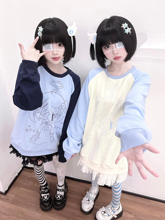 Kawaii Aesthetic Sweatshirt Anime Pattern Hoodie 33996:474338