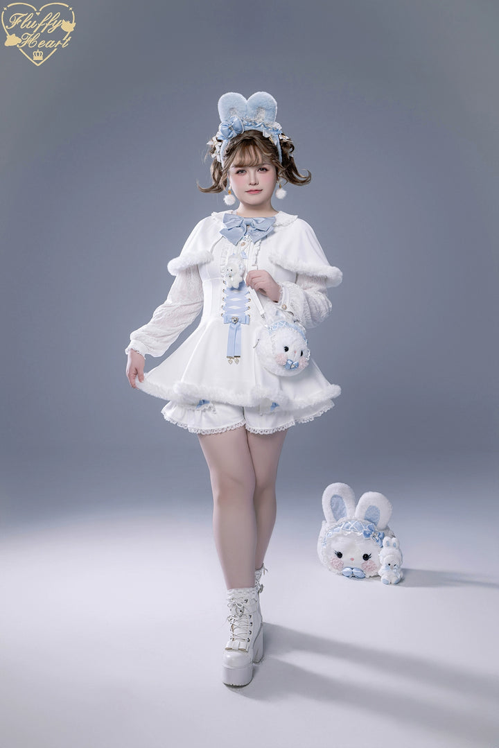 IP Collab Jirai Kei Dress Set, Detachable Fluffy Cape 44146:798047