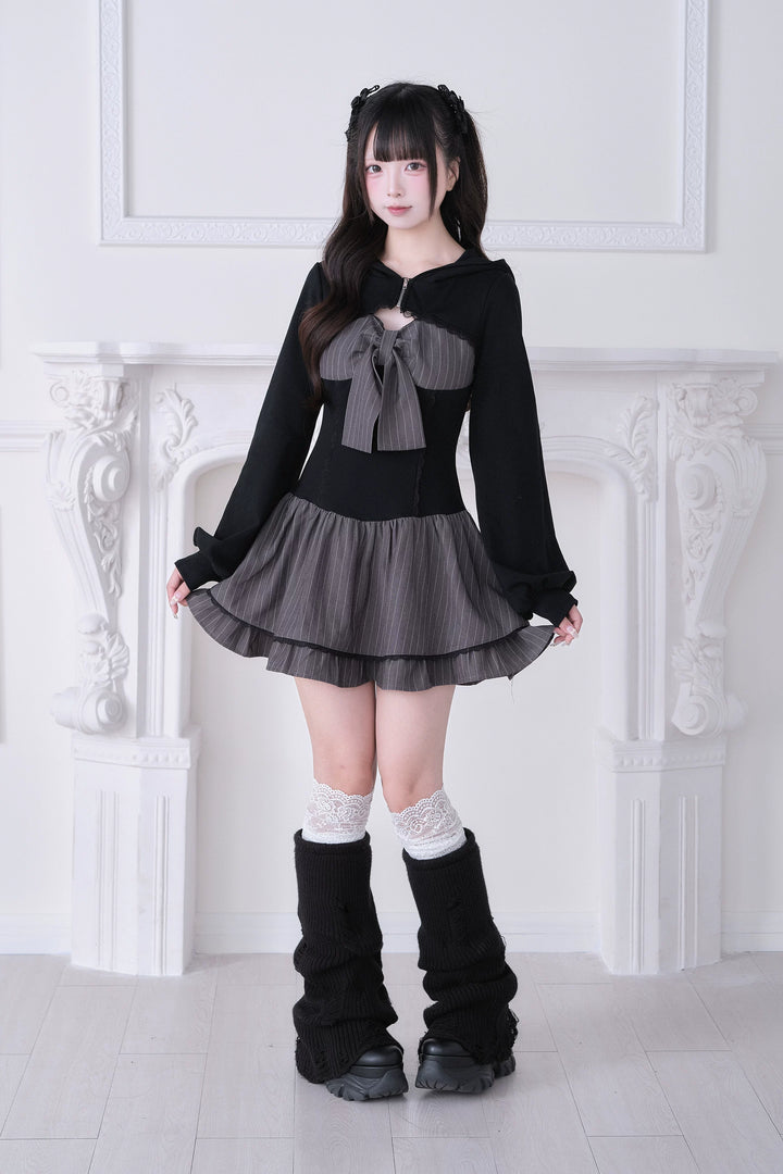 Jirai Kei One-Piece Dress, Hoodie-Inspired 44816:823051