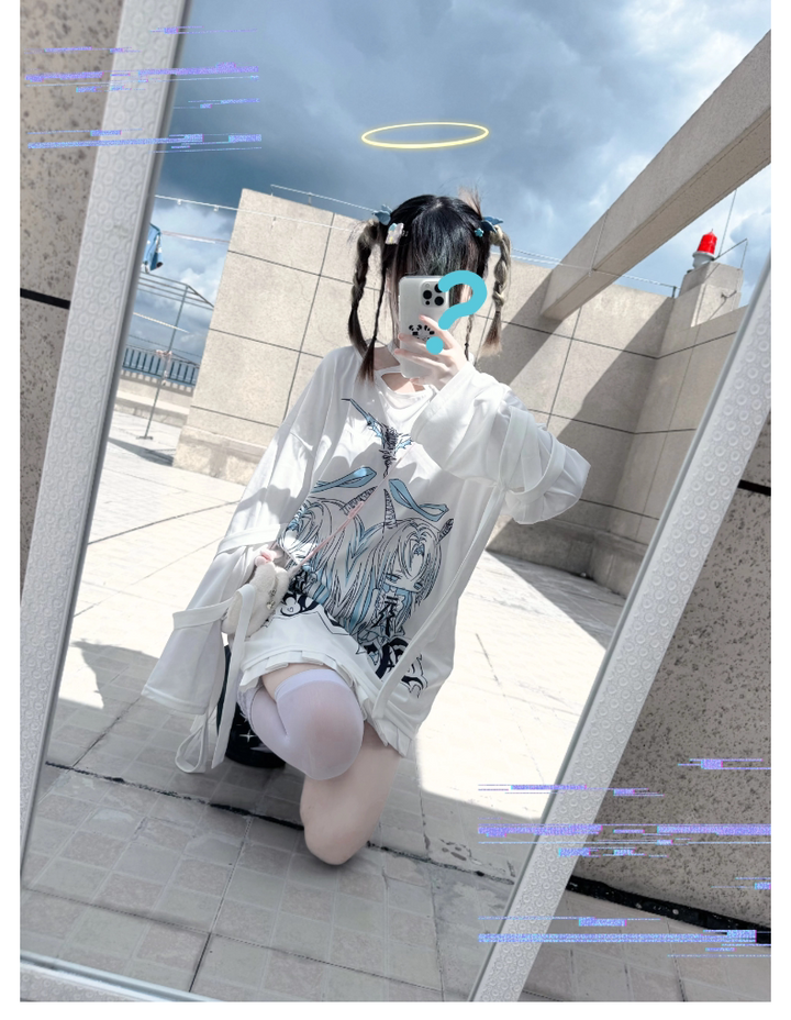 Subculture Long-Sleeved T-Shirt, Halter Neck With Strap 44775:826465