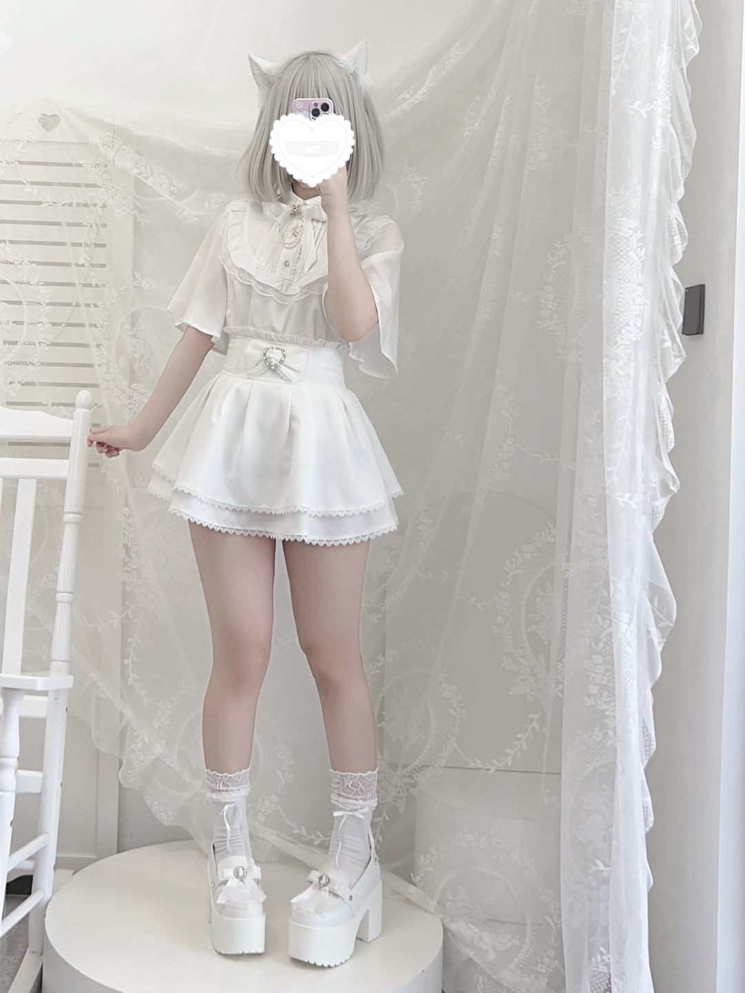 Ryousangata Skirt Outfit, Tencel Blouse 44750:822111