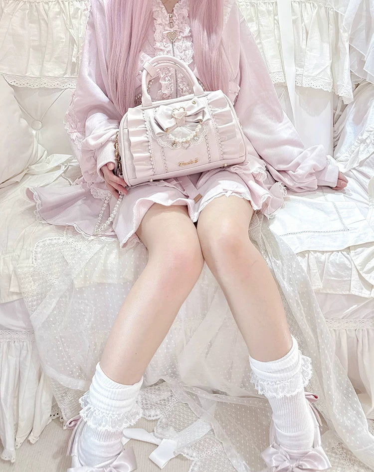 Jirai Kei 2-Way Handbag, Bow-Pearl Side Charm 44558:813648