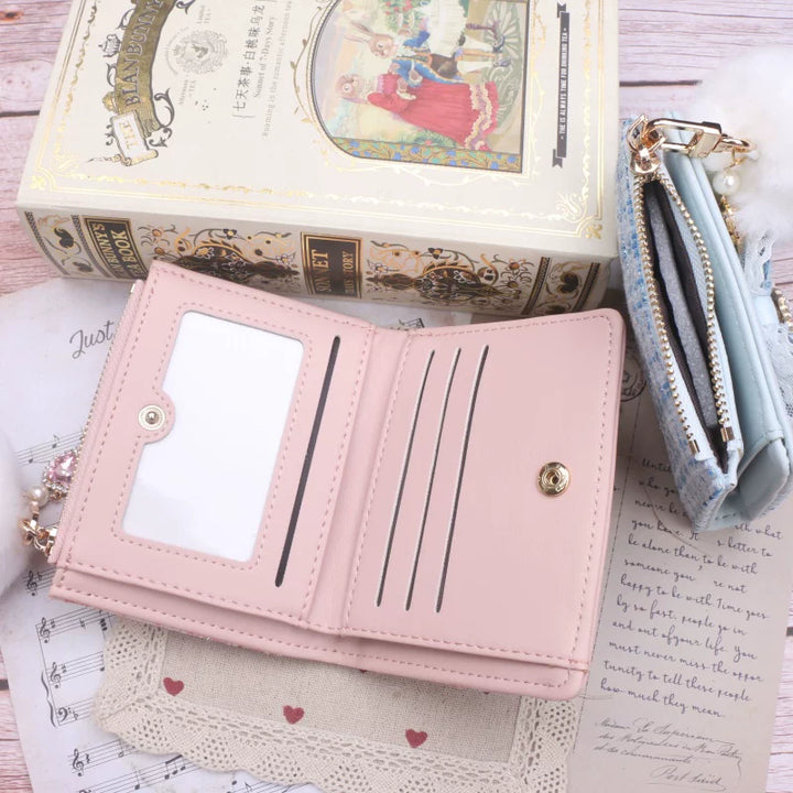 Ryousangata Rhinestone Wallet, Pom-Pom Pendant 45068:839548