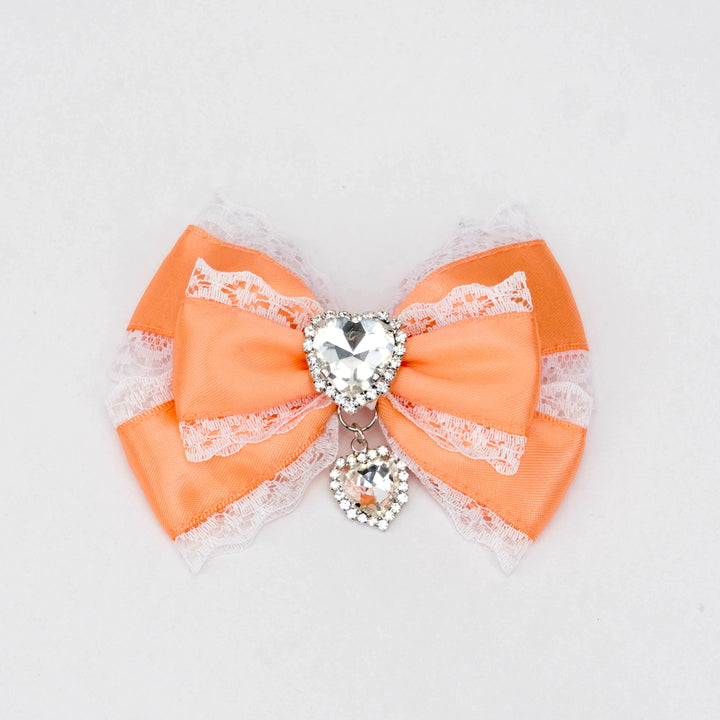 13-Color Jirai Kei Subculture Lace Rhinestone Bow Hair Clip 21590:310918 21590:310918