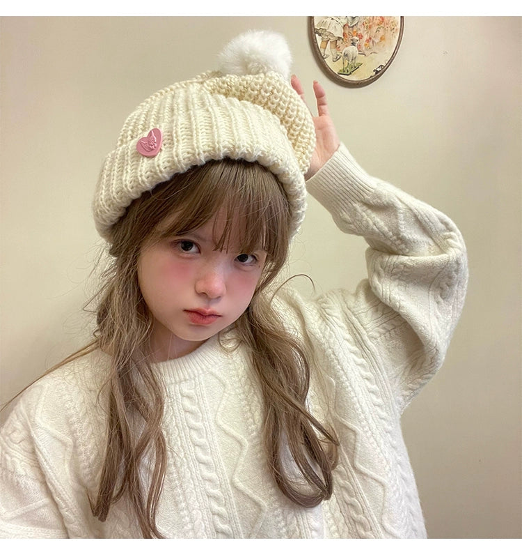 Warm Knitted Hat Thick Woolen Cap Winter Cold Hat 39338:620342