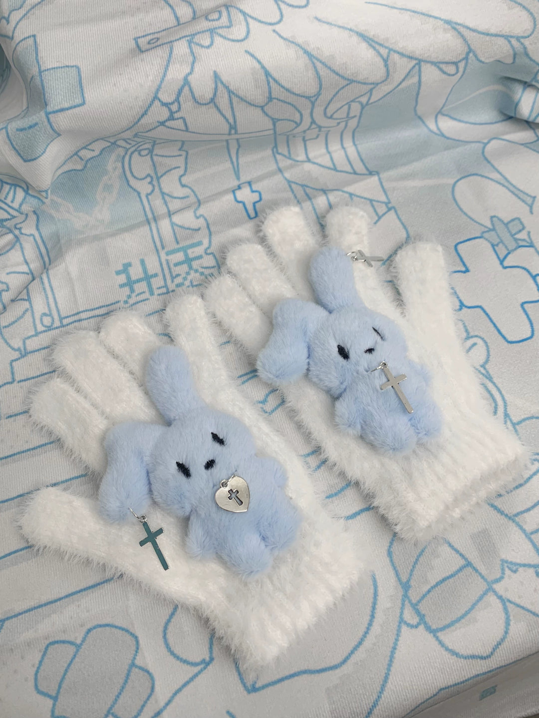 Jirai Kei Gloves Panda Bunny Gloves Winter Furry Gloves 33762:443678 33762:443678